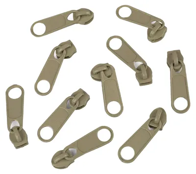 10 Reißverschluss Zipper für Endlosreißverschluss, 3mm, olivgrau