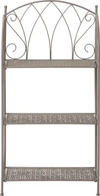 Produktbild von Dehner Regal Luca, Gartenregal, ca. 115.5 x 29 x 58 cm, Metall, pulverbeschichtet, taupe