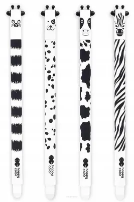 Produktbild von Happy Color Długopisy ścieralne Black&White 0,5mm - 12szt, niebieski tusz