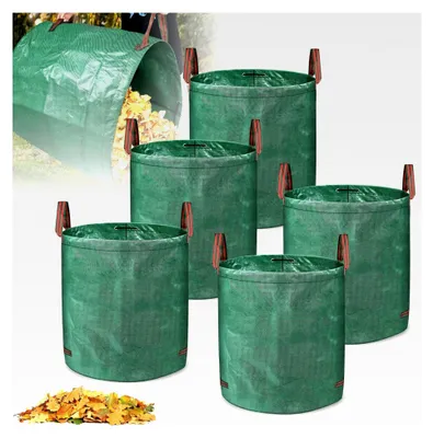 Produktbild von 5X Gartensack Laubsack Gartenabfallsack 272L mit Griffen faltbar reißfest wasserdicht für Gartenabfälle