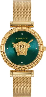 Immagine prodotto di Versace VEDV01619 Orologio da donna Palazzo Empire Greca Diamond in acciaio inossidabile verde oro NUOVO