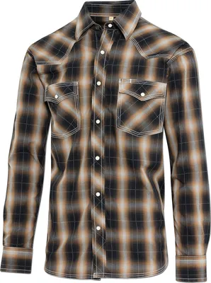 Produktbild von Herren Westernhemd Cowboy Biker Western Hemd »TANNER« Braun Schwarz Kariert