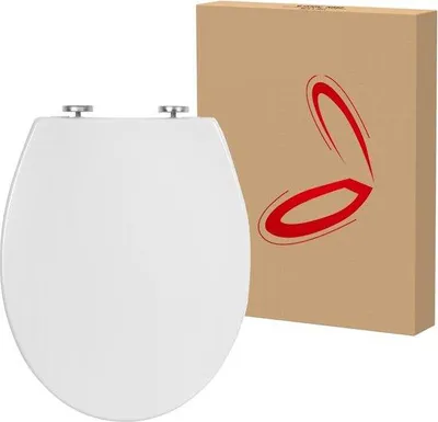 Immagine prodotto di Sedile della toilette con chiusura ammortizzata, coperchio della toilette, sedile della toilette antibatterico, sedile della toilette Fast-Fix, coperchio della toilette, bianco