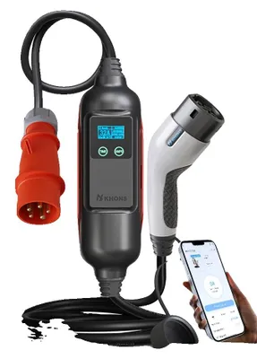 Produktbild von EV Tragbarer Ladegerät, WiFi-Steuerung, IP65 Wetterbeständigkeit, 22KW 32A 3Phasen, Typ2-a