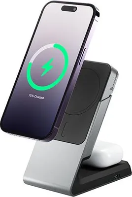 Immagine prodotto di Alogic Ladegerät 15W 2in1 mit Halterung mag. Qi schwarz