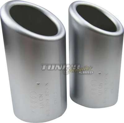 Produktbild von 2x Premium Endrohre Auspuff Alu Look Original Qualität 67-73mm viele Fahrzeuge