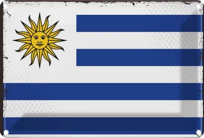 Produktbild von vianmo Blechschild 20x30 cm Uruguays Uruguay Flagge Fahne Wappen