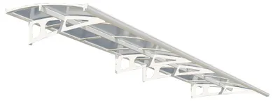 Produktbild von Palram - Canopia Metall Vordach Bordeaux 4460 Acrylglas Weiß 139x447 cm