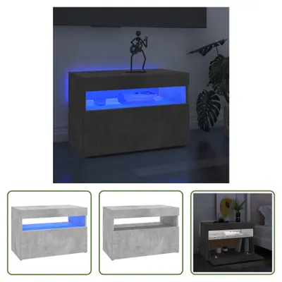 Produktbild von The Living Store TV-Schrank mit LED-Leuchten Betongrau 60x35x40 cm
