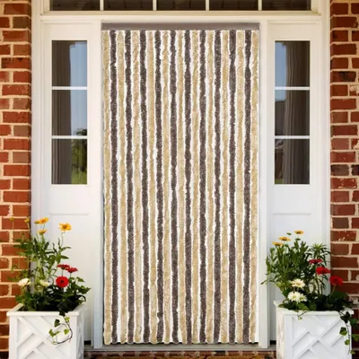 Produktbild von Design Fliegenvorhang Dunkelbraun und Beige 100x230 cm Chenille, Fliegengitter 2024 Neu