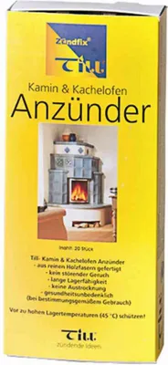 Produktbild von Till Kamin und Kachelofen Anzünder hergestellt aus reinen Holzfasern