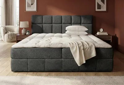 Obrázek produktu pro Manželská postel s úložným prostorem 180x200 VAFLIA - antracitová