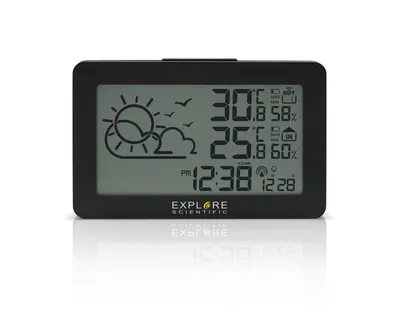 Produktbild von Explore Scientific WSH4002, Digitaler Wecker, Rechteck, Schwarz, -20 - 60 °C, F, °C, LED