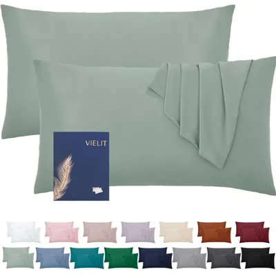 Productafbeelding van Kussensloop, 30x50 cm, 2-delig, microvezel, saliegroen, hypoallergeen
