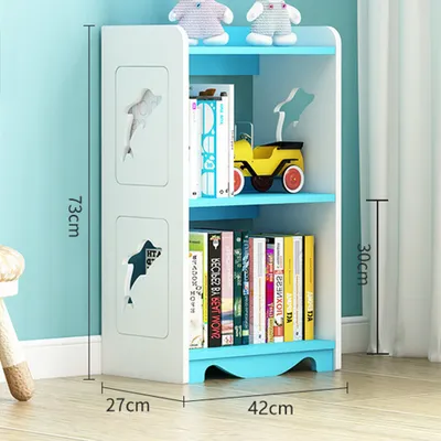 Produktbild von 360Home Regal Kinderbuchregal einfaches Bücherregal blau Klein 3 Ebenen
