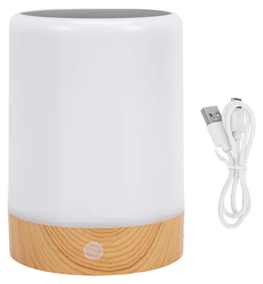 Image de Lampe de table solaire, éclairage nocturne, panneau solaire monocristallin efficace, design imitation bois, lanterne pour intérieur, jardin et terrasse