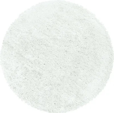 Produktbild von Hochflor Teppich Francesca rund, Farbe: Weiß, Größe:120 cm rund