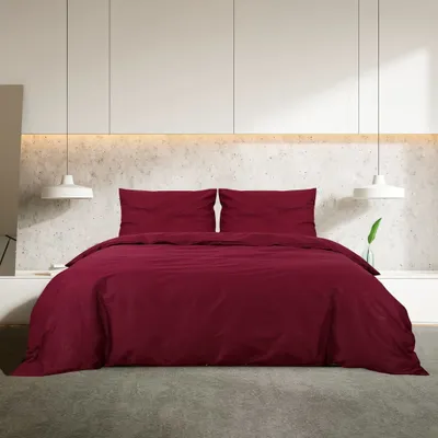 Produktbild von "Rabatt 2026" Bettwäsche-Set - Bettwäschegarnitur/Bettbezug-Set - Schlafzimmer - Bordeauxrot 155x220cm - Baumwolle - Bettwäschen langlebig2414