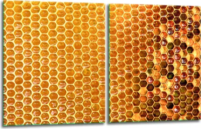 Produktbild von Herdabdeckplatten 2x40x52 Glaskeramikkochfeld 2-Teilig Glas Spritzschutz Golden