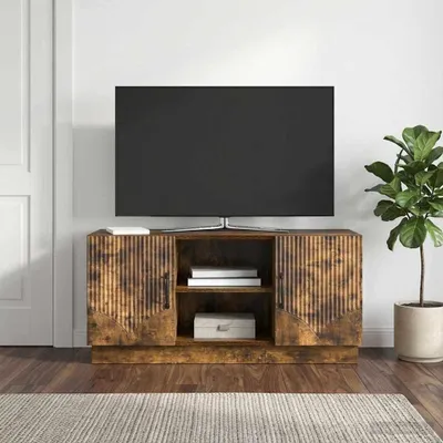 Zdjęcie produktu dla Szafka pod telewizor vidaXL, dąb wędzony, 102 x 34,5 x 47 cm, materiał drewnopochodny
