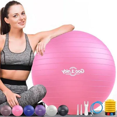 Produktbild von Ergonomische zitbal für Fitness, Yoga und Schwangerschaftsübungen, bis 2200 lbs belastbar, mit Pomp