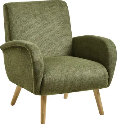 Produktbild von BELIANI Sessel Grün Stoff mit Holzbeinen Armlehnen Gepolstert Wasserabweisend Modern Wohnzimmer Polstersessel