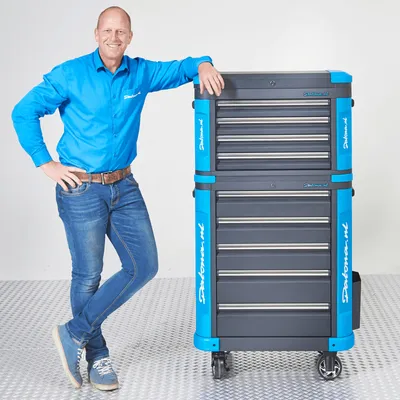 Produktbild von Mobiler Werkzeugwagen mit Werkzeugkiste L - Premium Serie