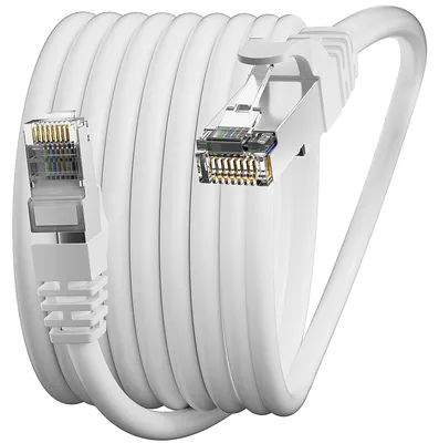 Produktbild von Soibke LAN Kabel 15 meter Weiß, Netzwerkkabel 15m Cat 6 FTP Abschirmung