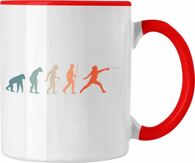 Produktbild von Trendation - Lustige Fechten-Tasse  Geschenk für Fechter Evolution (Rot)