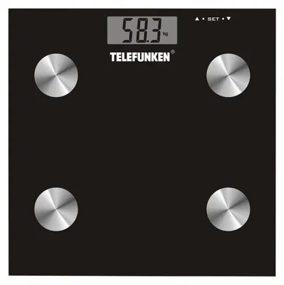 Image de Telefunken M02564 Pèse-personne électronique 180 kg Écran LCD en verre trempé Noir