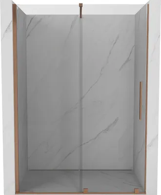 Produktbild von Mexen Velar ausziehbare Duschtür 140 cm, transparent, Kupfer gebürstet - 871-140-000-01-65
