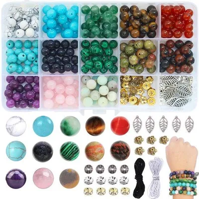 Produktbild von Natürliche Edelsteinkugeln 8mm runde Steinkugeln Schmuckset Zubehör