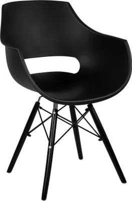 Produktbild von Esszimmerstuhl Schalenstuhl schwarz Holzgestell schwarz LEA