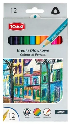 Obrázok produktu pre Kredki ołówkowe trójkątne Jumbo 12 kolorów
