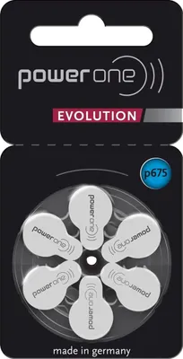 Immagine prodotto di Varta Power One EVOLUTION n. 675 Batterie per apparecchi acustici 1,45 V, confezione da 6 in blister PR44 blu p675