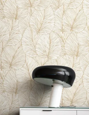 Produktbild von NEWROOM Tapete Weiß Vliestapete Dschungel - Dschungeltapete Floral Gold  Blätter  Mustertapete Tropisch Natur