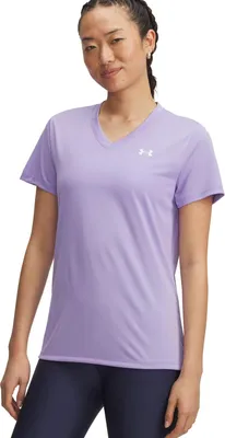 Produktbild von Under Armour Tech Solid Ssv Kurzarm-t-shirt Lila M Damen Lila M