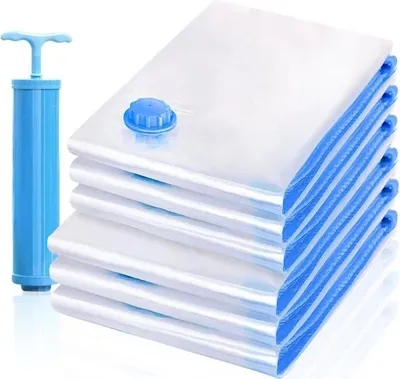 Produktbild von Vakuumbeutel für Kleidung, 6er-Set Vakuumbeutel mit Handpumpe, Reisekompressionsbeutel