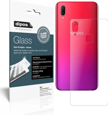 Produktbild von 2x Schutzfolie für Vivo U1 Rückseite matt - Anti-Shock 9H Folie dipos Glass Kunststoffglas