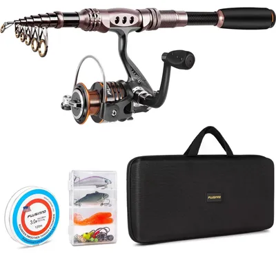 Immagine prodotto di Combinazioni di canne da pesca e mulinelli PLUSINNO, canna da pesca telescopica con mulinello, attrezzatura da pesca