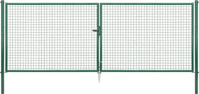 Produktbild von Alberts Wellengitter-Doppeltor | verschiedene Breiten und Höhen | verzinkt grün | Pfosten 60 mm | Höhe 150 cm | Breite 400 cm