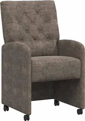 Produktbild von vidaXL Esszimmerstühle mit Rollen 2 pcs Dunkelgrau 58 x 67 x 97 cm