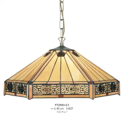 Zdjęcie produktu dla Casa Padrino Tiffany lampa wisząca średnica 40cm 1-płomienna ModH4 - lampa lampa sufitowa Art Deco Art Nouveau