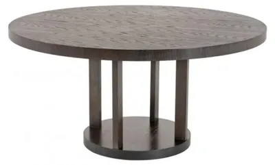 Produktbild von Casa Padrino Designer Luxus Esstisch aus Mahagoni Holz und Eichenfurnier in Mahagoni Furnier / Holzkohle / Grau 152 x H. 75 cm