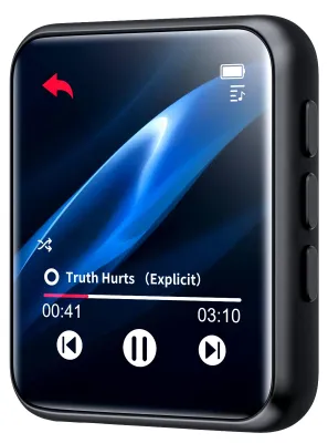Image de Lecteur MP3 avec Bluetooth 5.0, 16 Go de mémoire, écran tactile complet, radio FM et fonction d'enregistrement