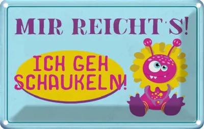 Produktbild von vianmo Blechschild 20x30 cm mir reicht`s ich geh schaukeln Spruch Zitat