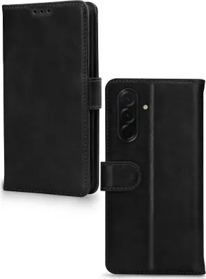 Produktbild von Mobilize Wallet Handyhülle für Samsung Galaxy A36 Hülle Echtes Leder Klapphülle Geldbörse - Schwarz