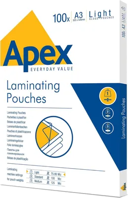 Image de Fellowes Laminierfolie Apex    A3 Light Duty 100er Pack
