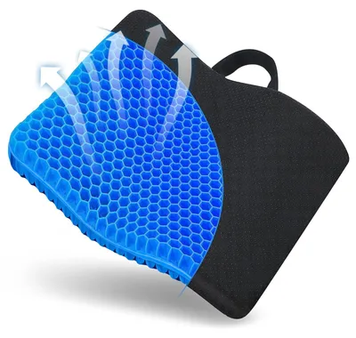 Productafbeelding van Gel-zitkussen, Dubbellaags Verdikt Zitkussen Ademend (43 × 38 × 4 cm)