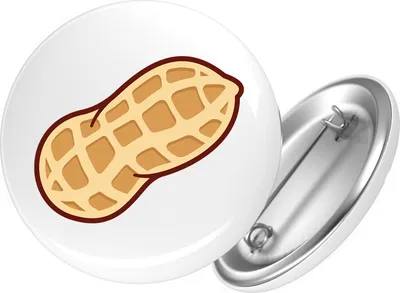 Produktbild von Huuraa Button Erdnuss Comic 25mm rund mit Sicherheitsnadel Ansteckbutton Geschenkidee